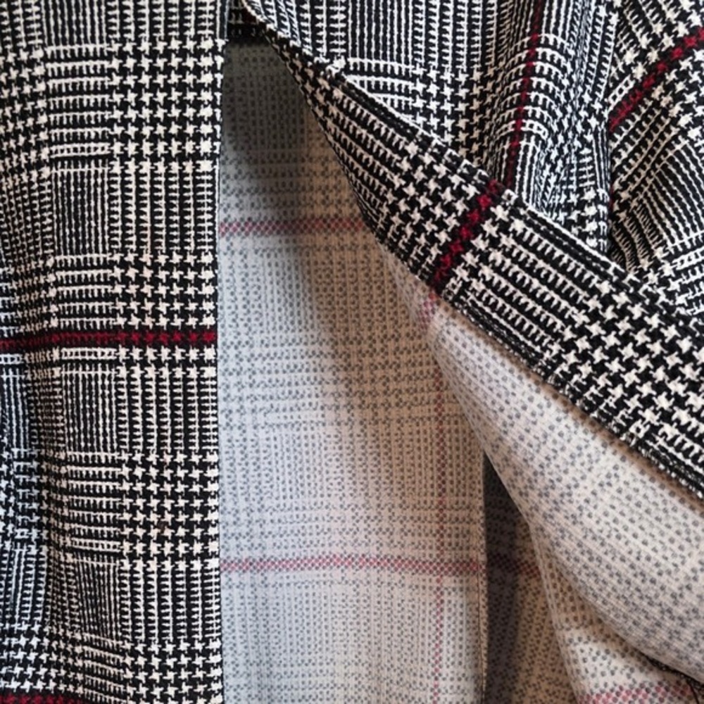 Danny and Nicole Career Jacket Women 16W Black White Glen Plaid Bell Sleeve - Picture 15 of 15
